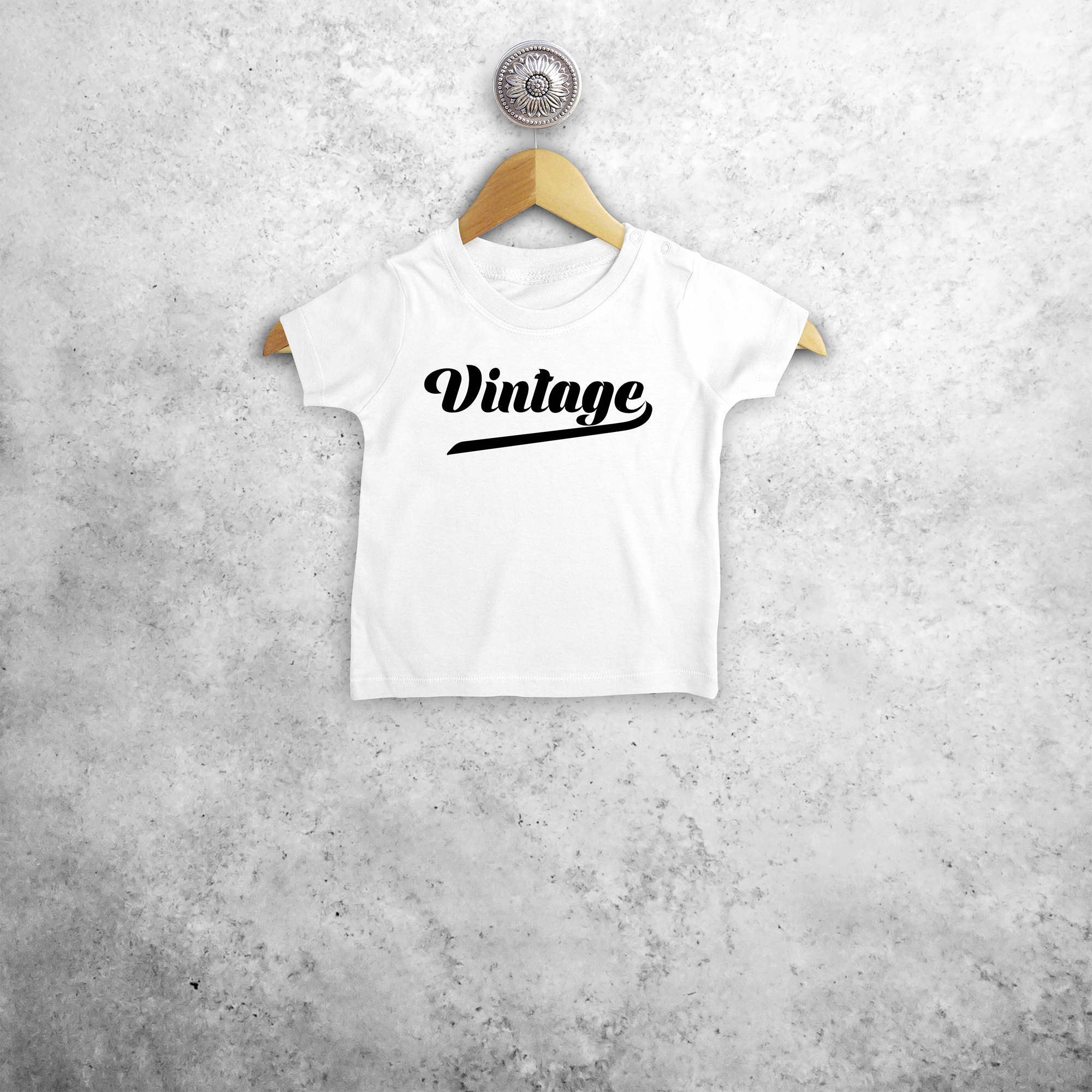 'Vintage' baby shirt met korte mouwen