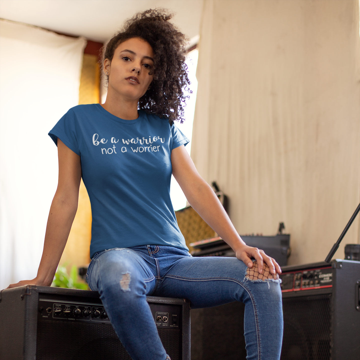 'Be a warrior, not a worrier' volwassene shirt