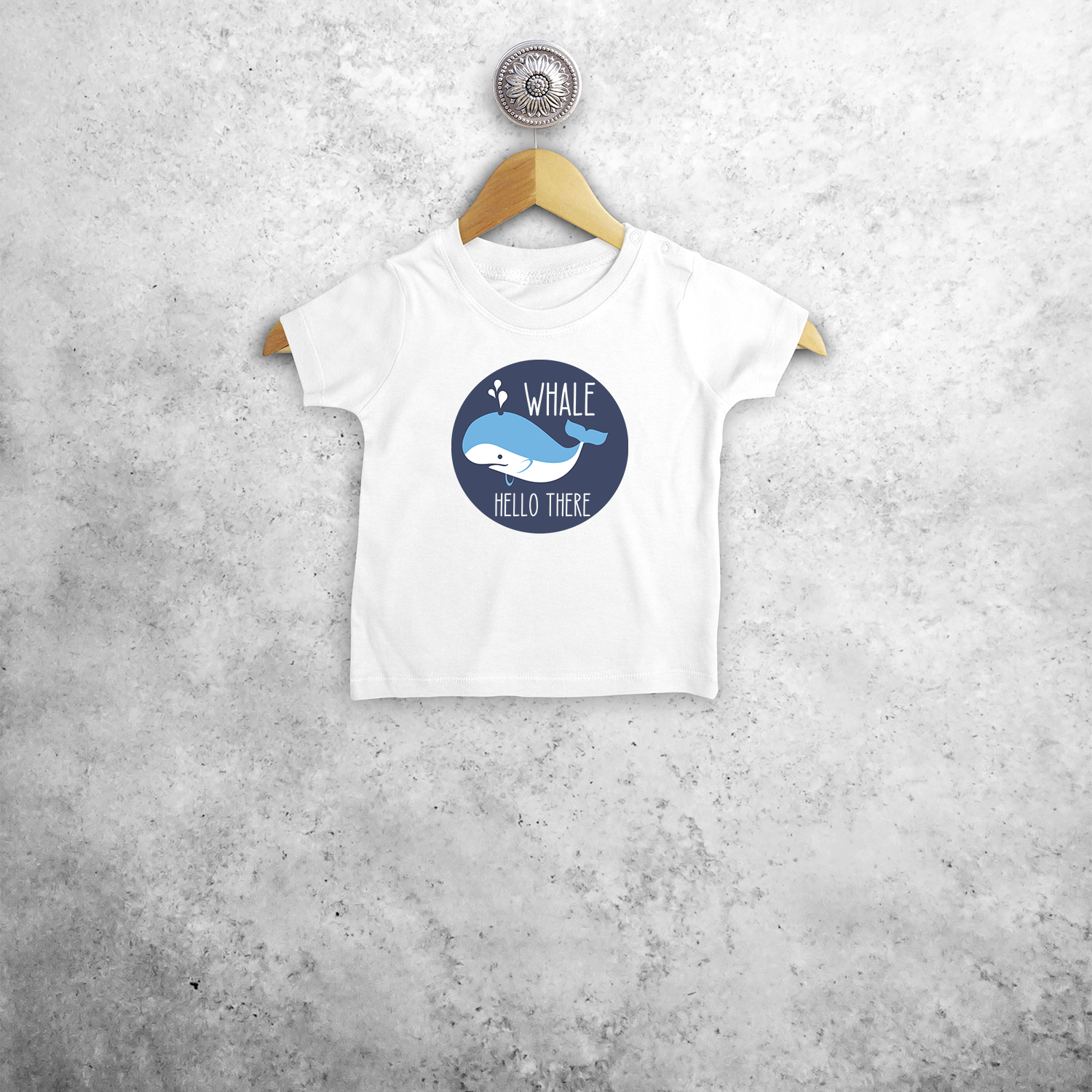 Whale hello there' baby shirt met korte mouwen