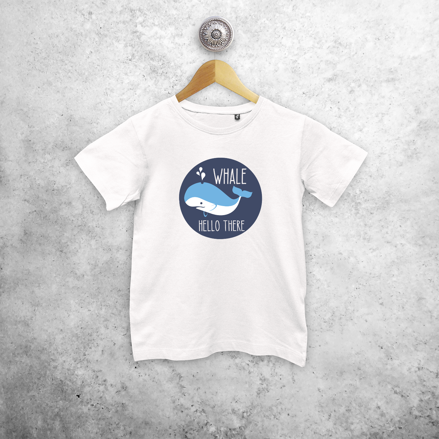 Whale hello there' kind shirt met korte mouwen