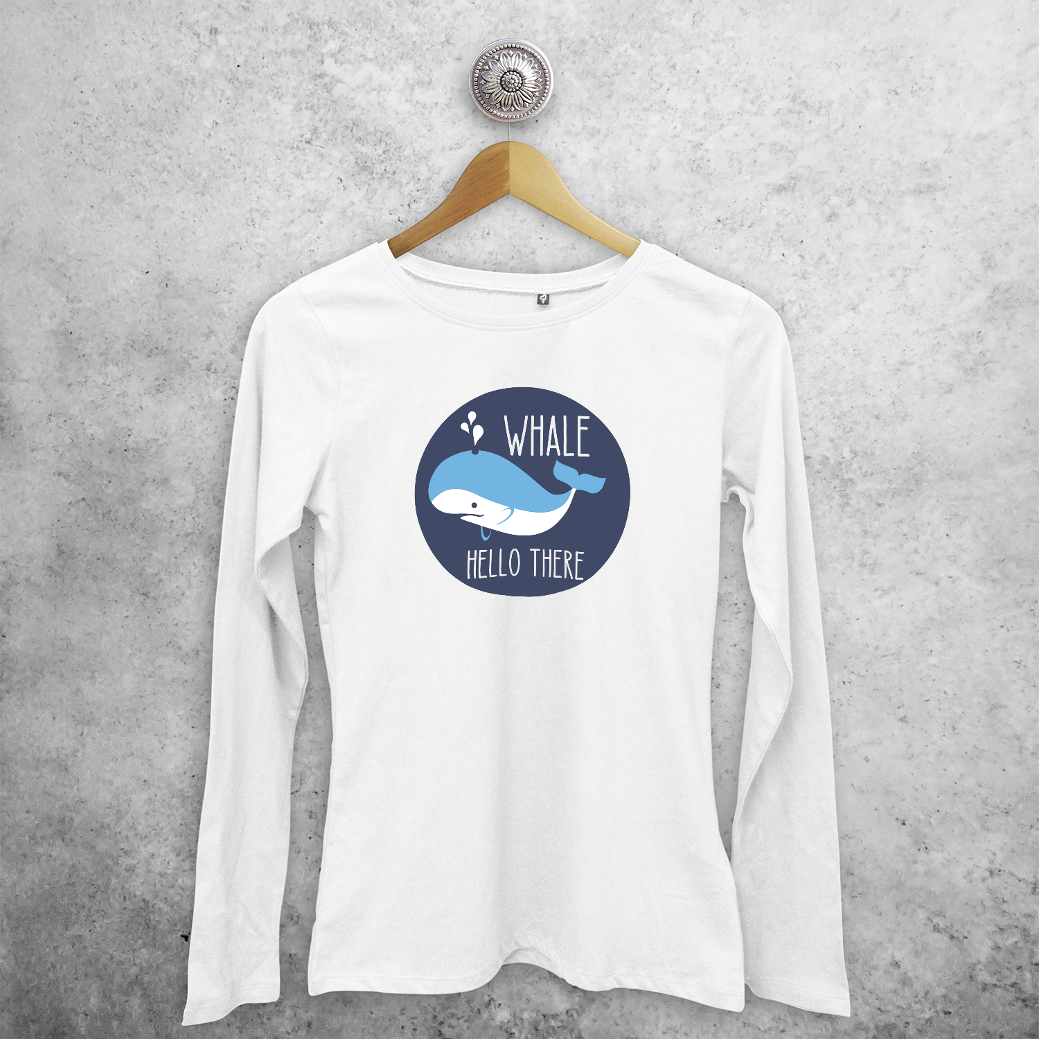 Whale hello there' volwassene shirt met lange mouwen