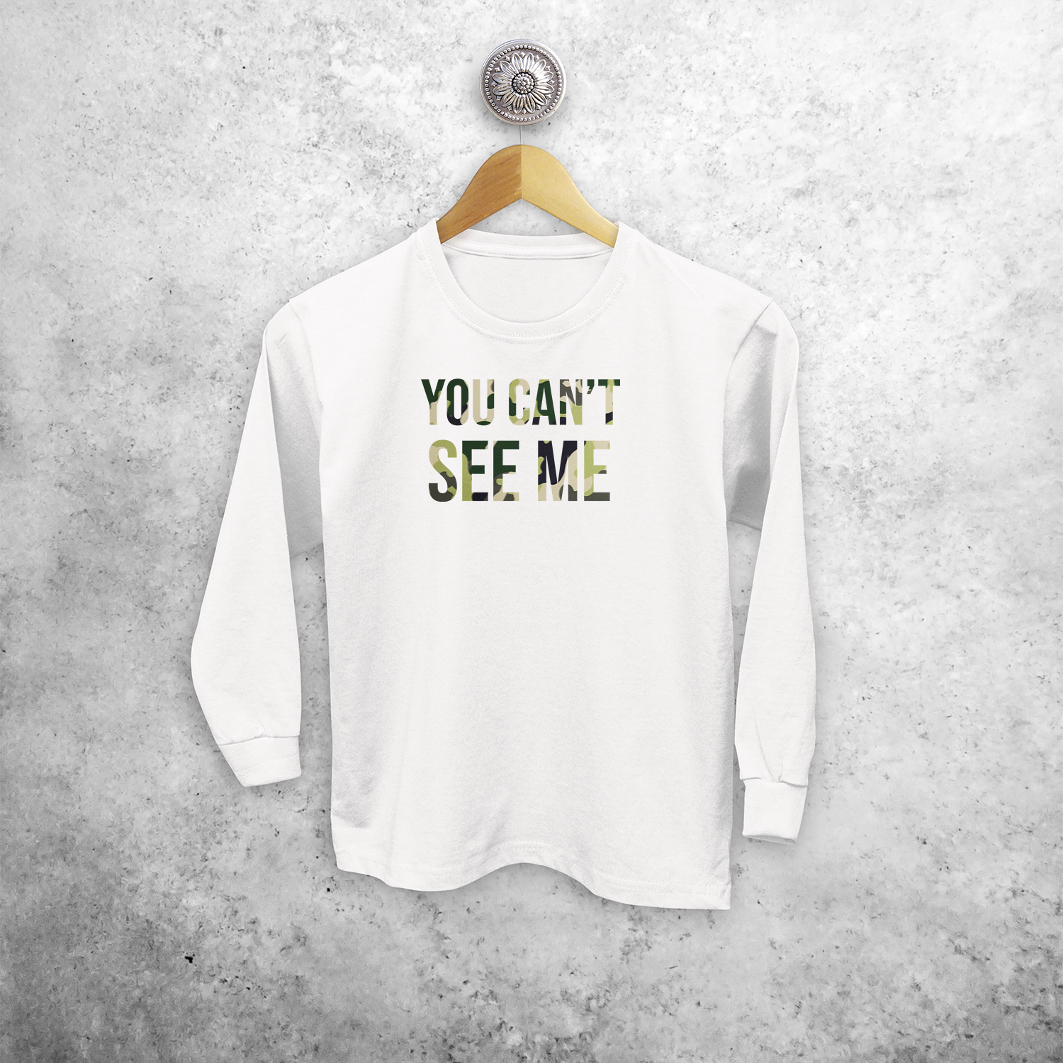 'You can't see me' kind shirt met lange mouwen