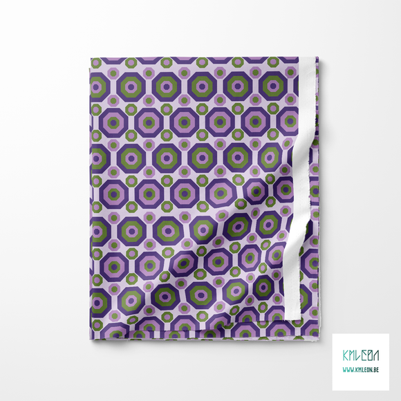 Retro octagons in purple and green fabric