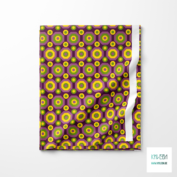 Retro octagons in yellow, green and pink fabric
