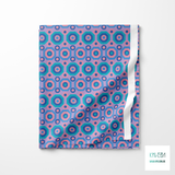 Retro octagons in blue, pink and teal fabric