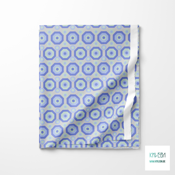 Retro octagons in periwinkle and mint green fabric