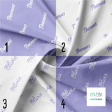 Personalised fabric in lilac