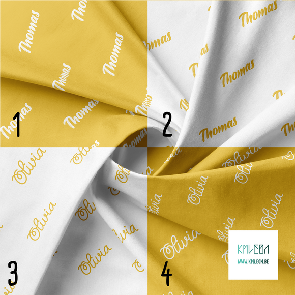 Personalised fabric in saffron yellow
