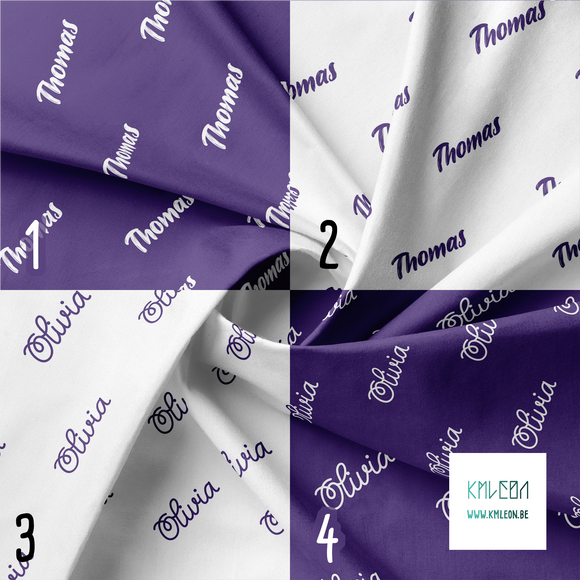 Personalised fabric in windsor purple