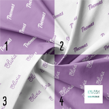 Personalised fabric in lavender purple