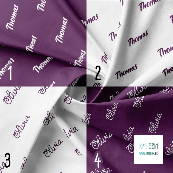 Personalised fabric in byzanthium purple