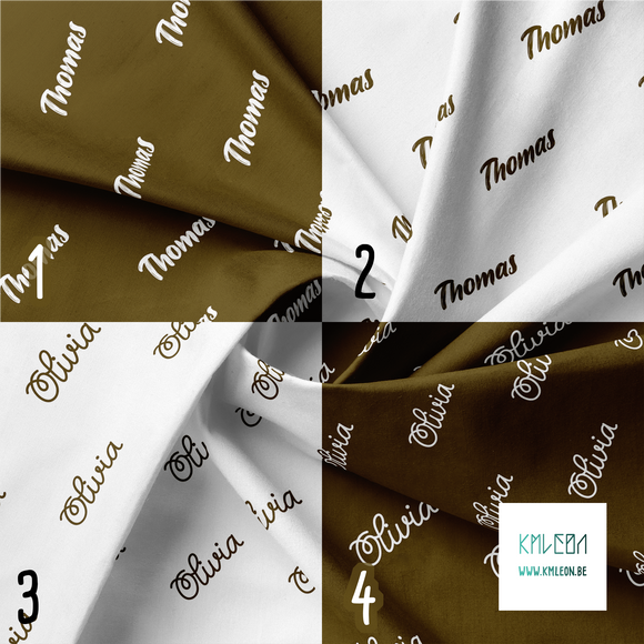 Personalised fabric in mikado brown