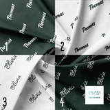 Personalised fabric in cardin green