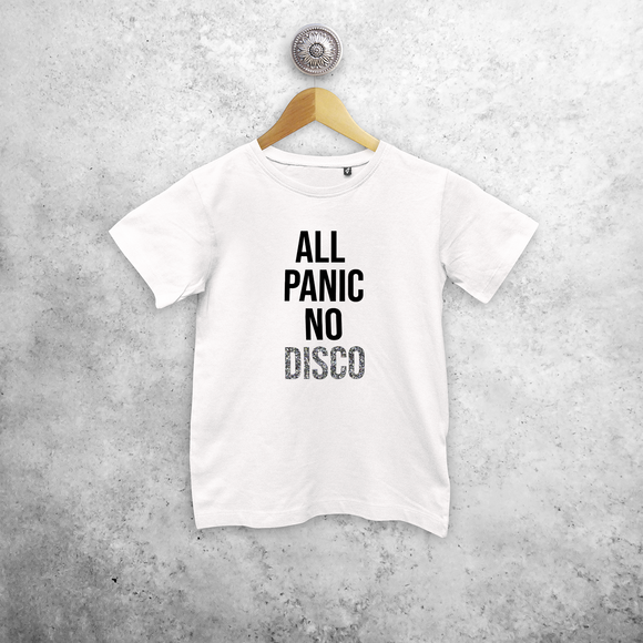 'All panic no disco' kids shortsleeve shirt
