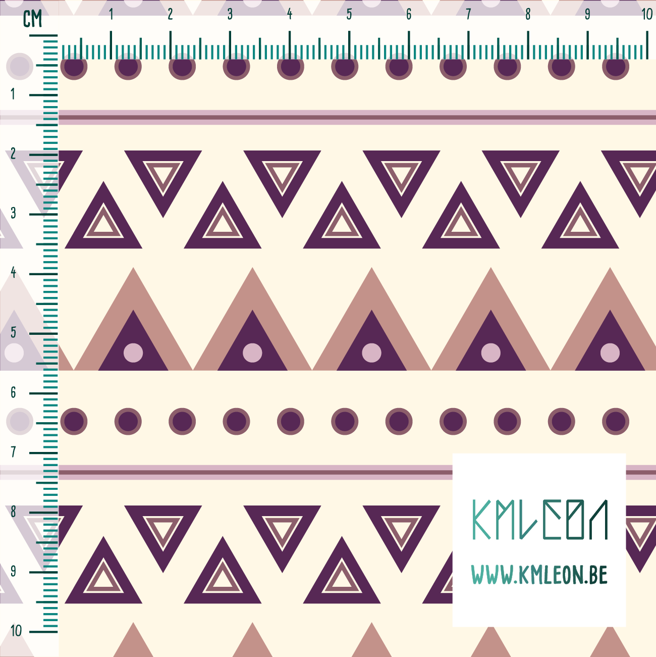 Purple and pink circles and triangles fabric