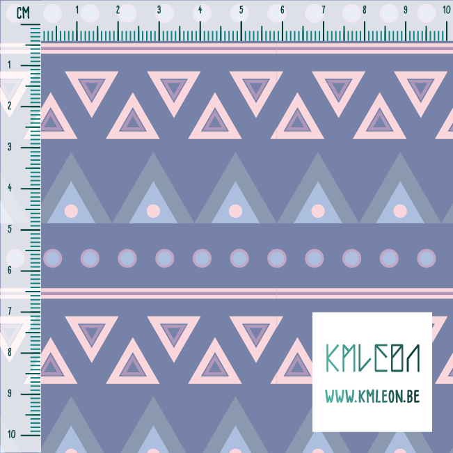 Pink, purple and blue circles and triangles fabric