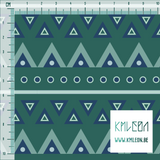 Green and blue circles and triangles fabric