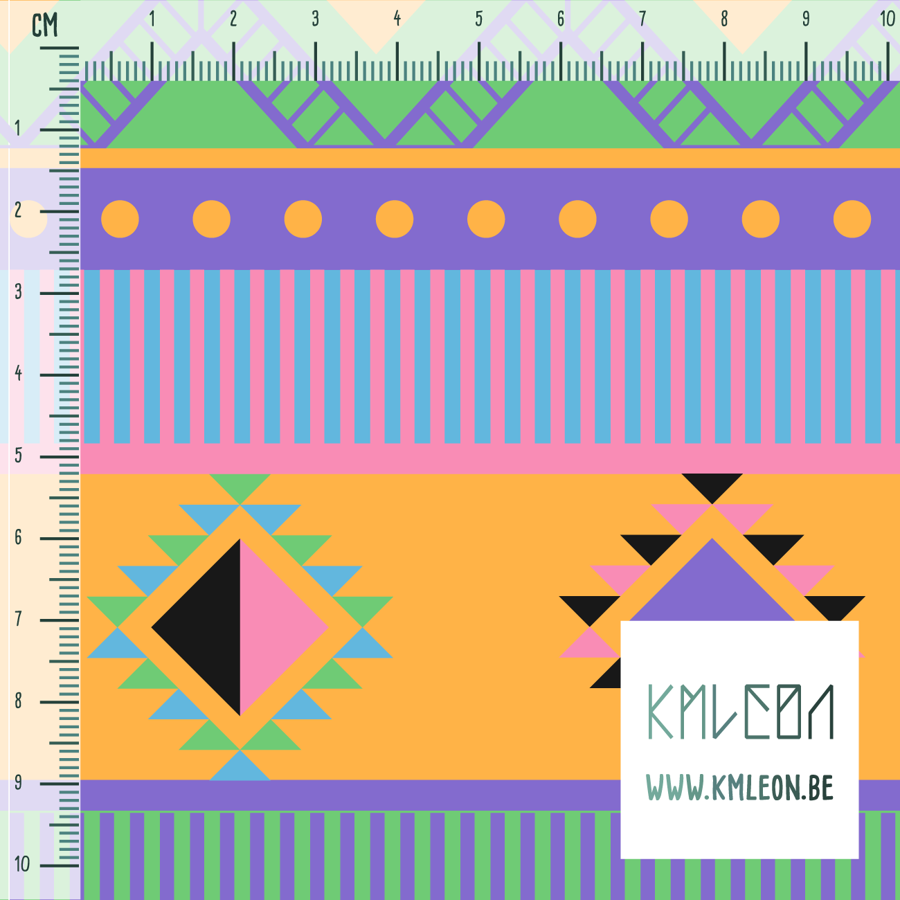 Geometrische vormen in felle kleuren stof