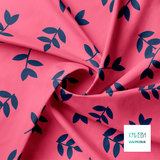 Navy leaves fabric