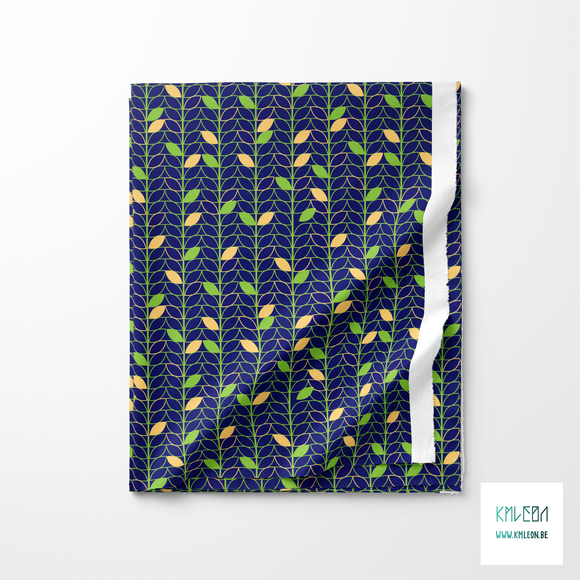 Yellow and green leaves fabric