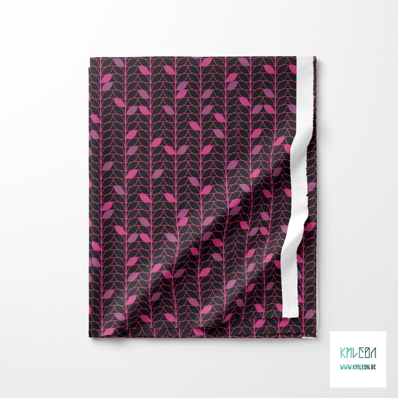 Pink leaves fabric