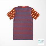 Stripes and lightening cut and sew t-shirt