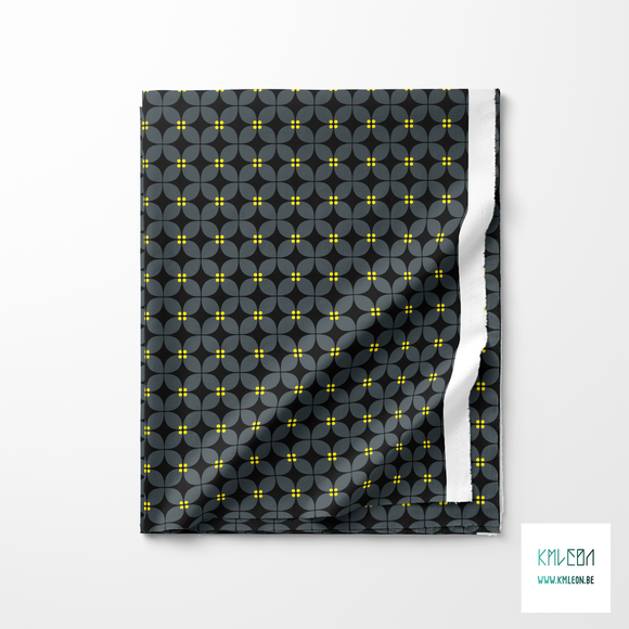 Grey and yellow flowers fabric
