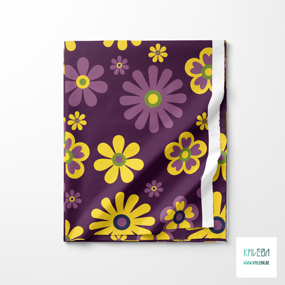 Yellow and pink flowers fabric