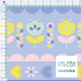 Rows of flowers fabric
