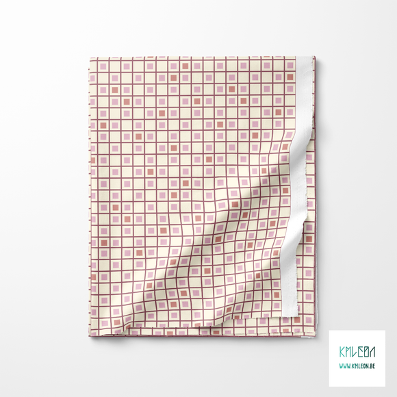 Pink squares and stripes fabric