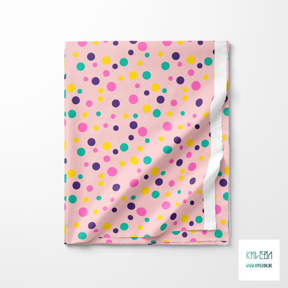 Willekeurige gele, groene en roze stippen stof