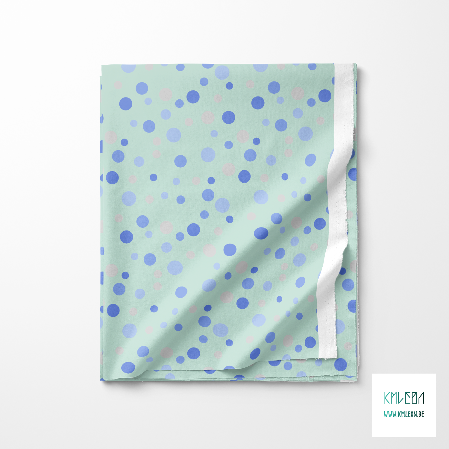 Random grey and periwinkle polka dots fabric