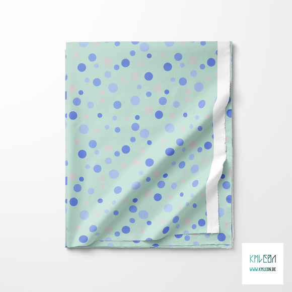 Random grey and periwinkle polka dots fabric