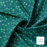 Random green and blue polka dots fabric