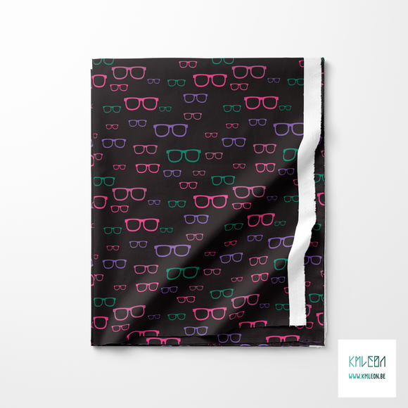 Pink, purple and green glasses fabric