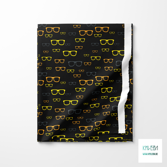 Yellow, orange and grey glasses fabric