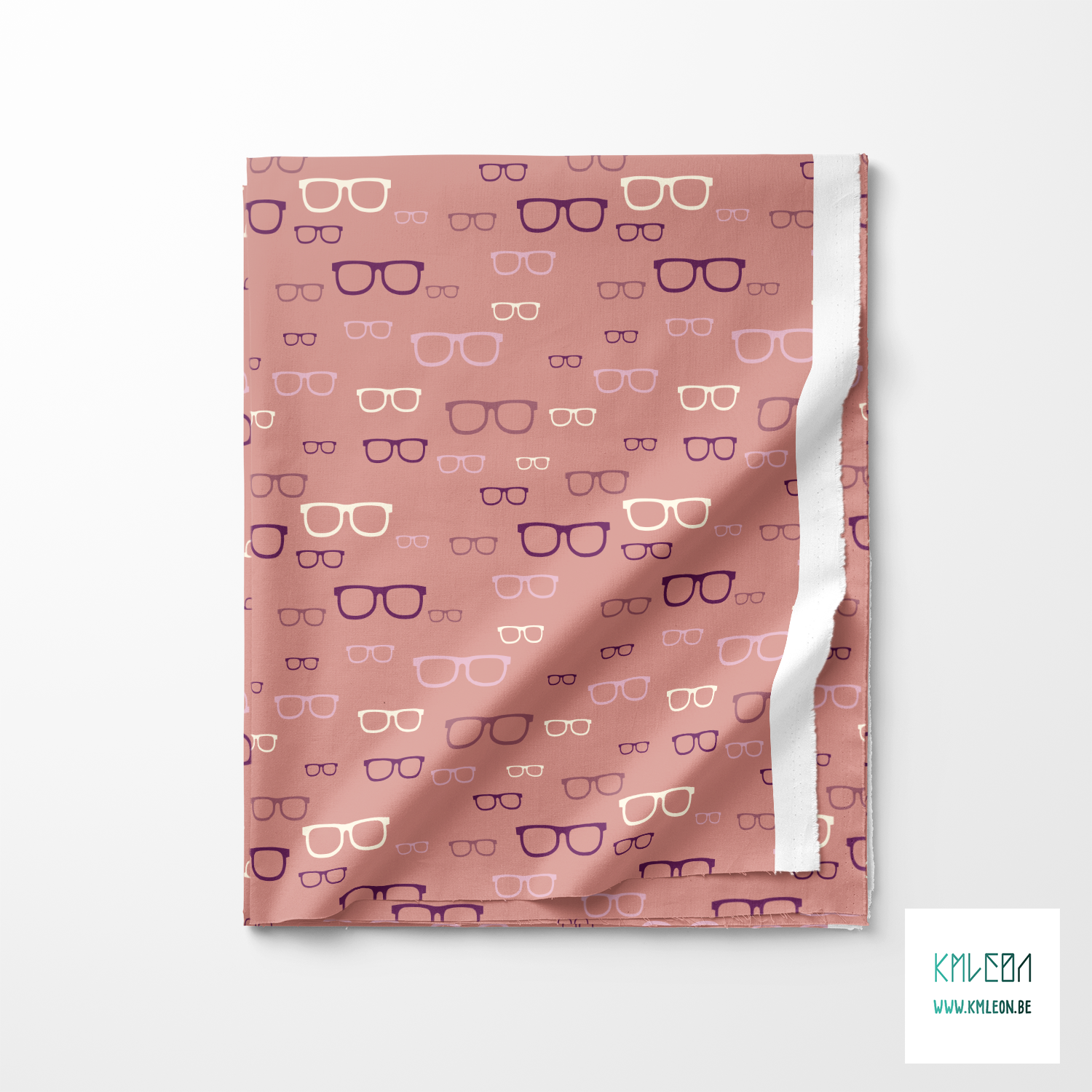 Purple, pink and cream glasses fabric