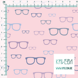 Purple and blue glasses fabric
