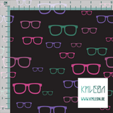 Pink, purple and green glasses fabric