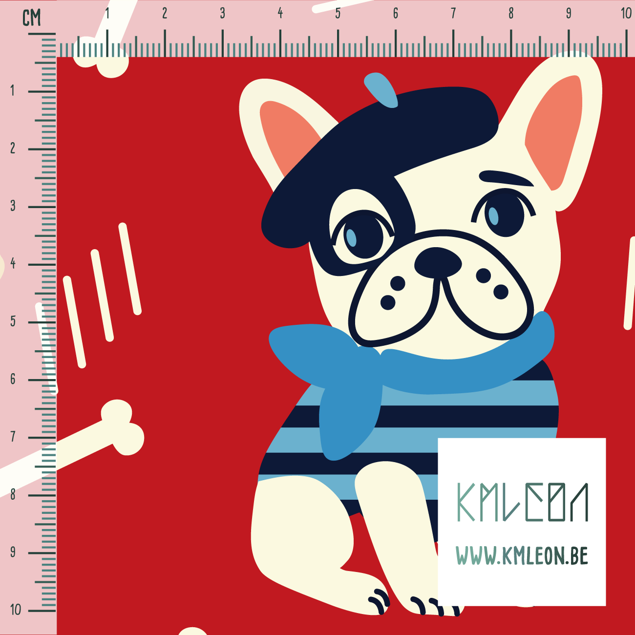 French bulldogs fabric