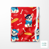 French bulldogs fabric