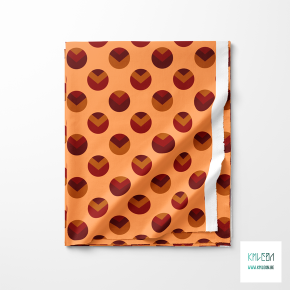 Brown circles and triangles fabric