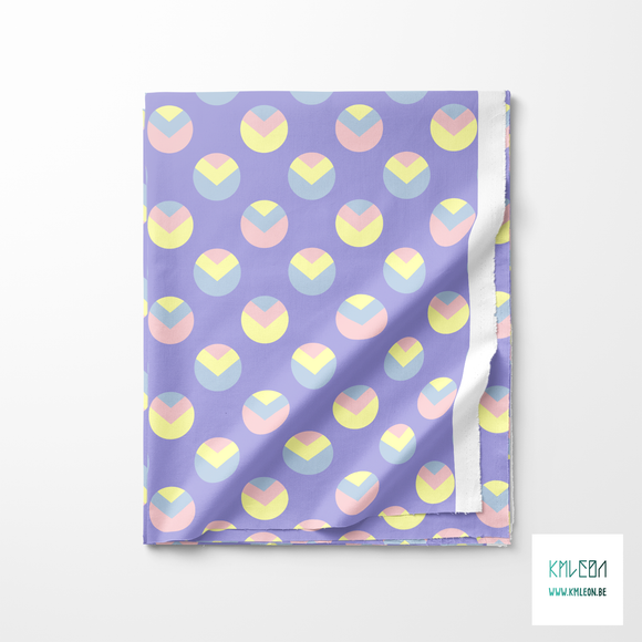 Yellow, green and pink circles and triangles fabric