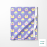 Yellow, green and pink circles and triangles fabric