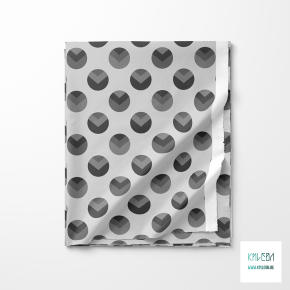 Grey circles and triangles fabric