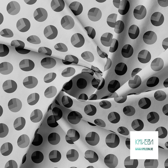 Grey circles and triangles fabric