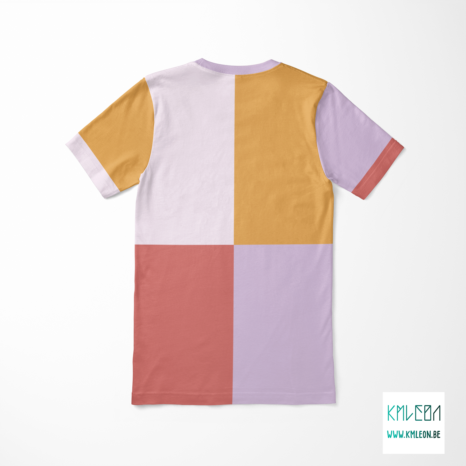 Colourblock knip en stik t-shirt ©