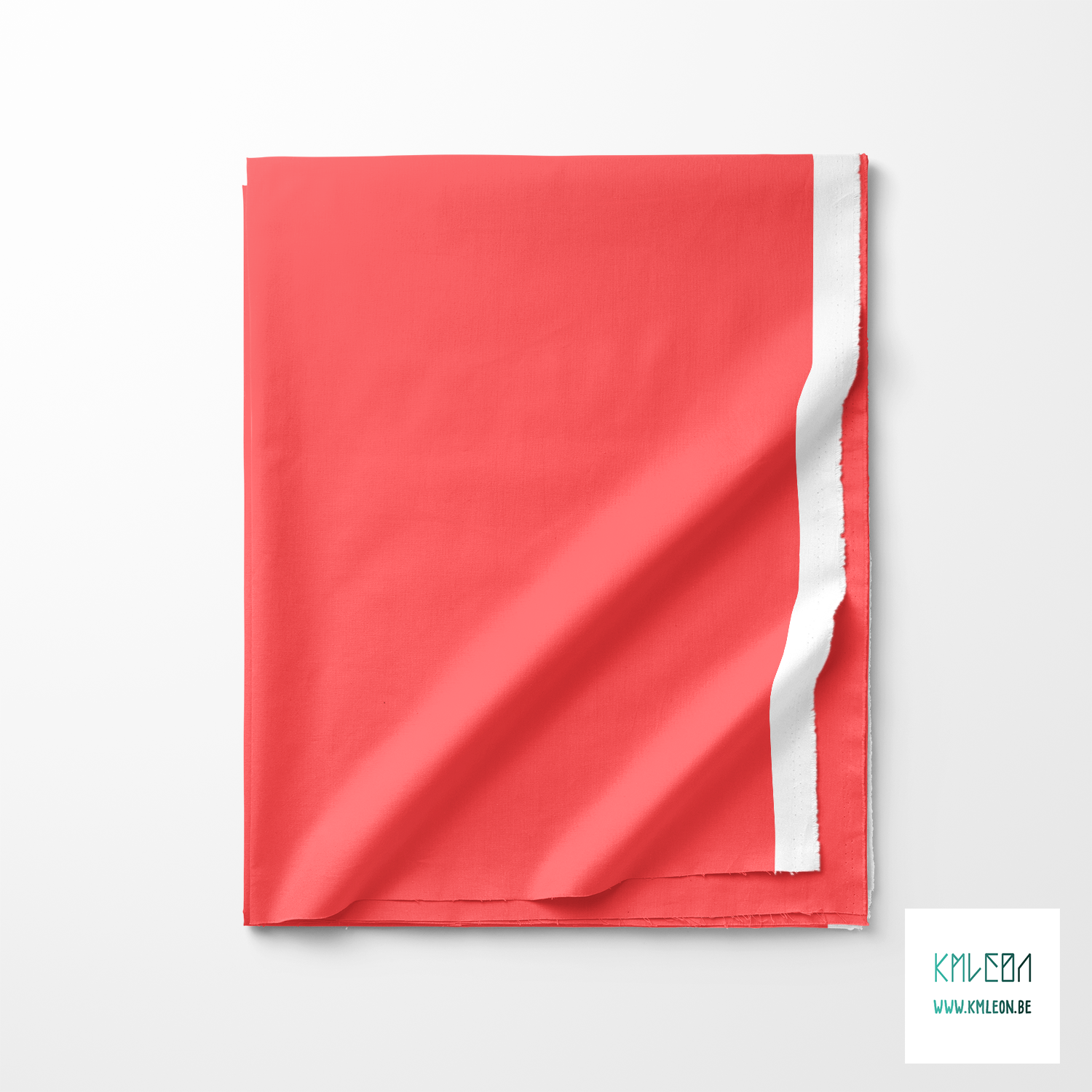 Solid coral red fabric