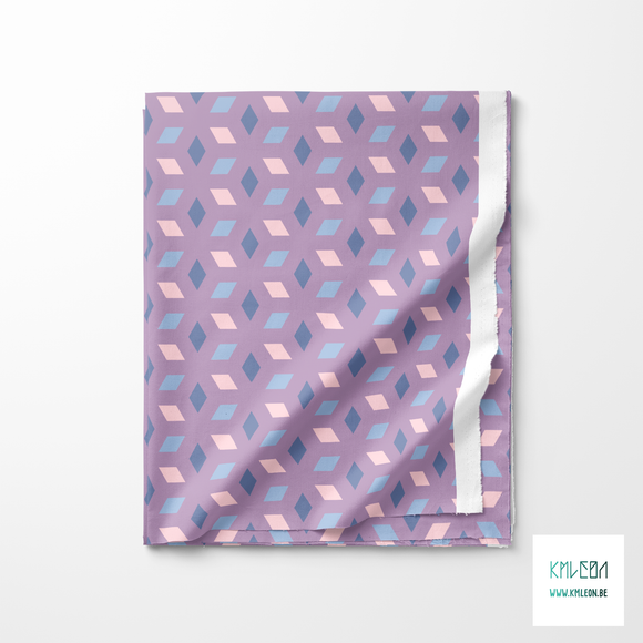 Diamonds in pink and blue fabric