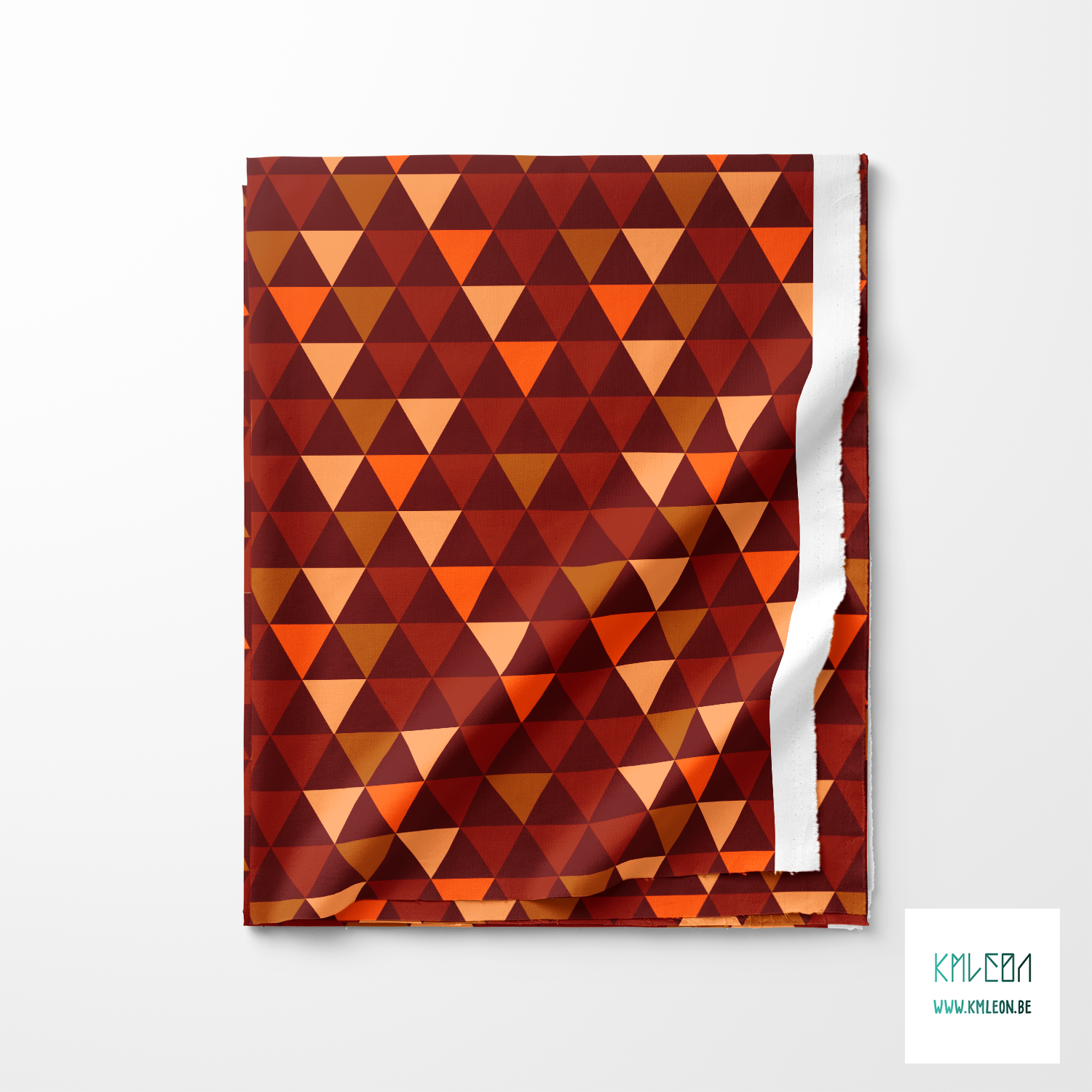 Beige, orange and brown triangles fabric
